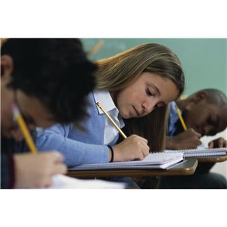Image of children taking a test