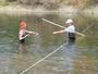 Students measure discharge in the Cannon River
