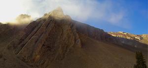 Madison Limestone, dipping steeply, Northern Bridger Range