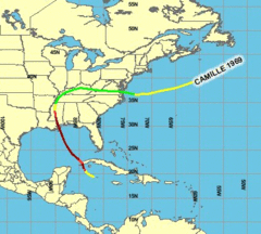 Track of Hurricane Camille