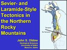 thumbnail of a slide from the presentation titled Seveir and Laramide style tectonics in the Northern Rocky Mountains