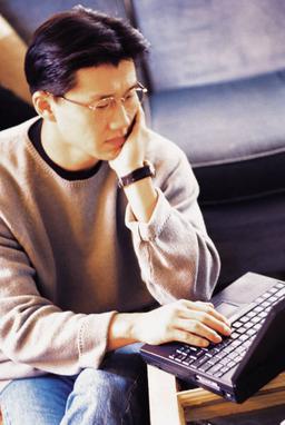 Man working on laptop