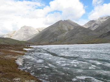 Walking on Thick Tundra by an unnamed lake in ANWR