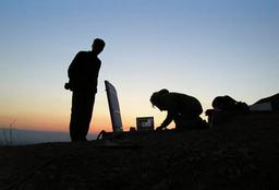 Field work at twilight