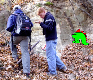 Monster6 helps students at an outcrop