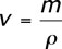 density rearranged to solve for v