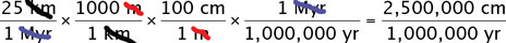 solve for cm/yr