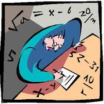 cartoon of confusion with math