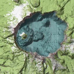 Anaglyph stereo map of Crater Lake
