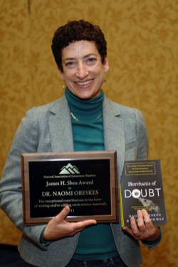 Naomi Oreskes with James Shea Award