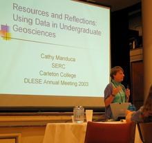 C Manduca giving talk at 2003 DLESE