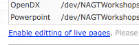 Edit Live Pages