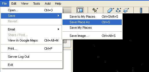 File Menu - Save Place As