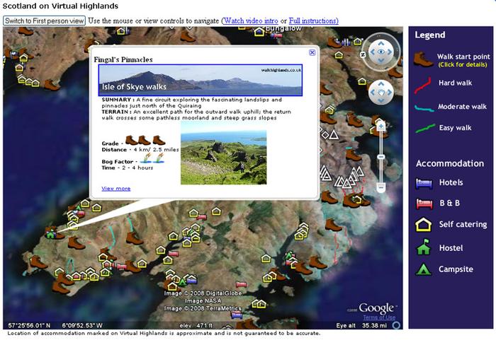 Google Earth API Example: Walking Highlands