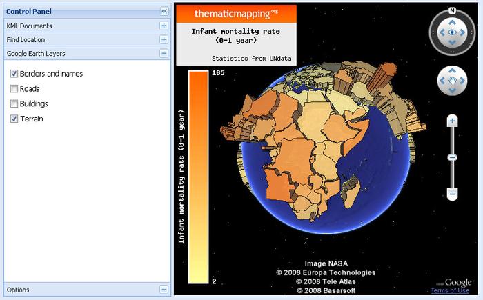 Google Earth API - Infant Mortality