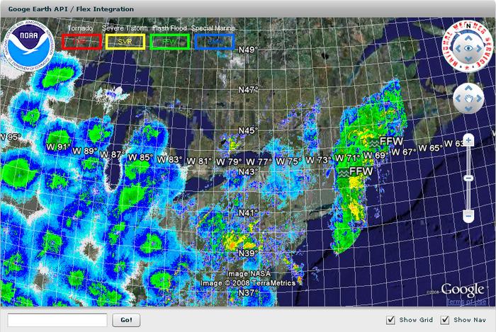 Google Earth API Weather Mashup