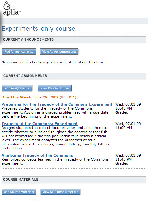Experiment only page