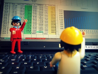 Lego guys on laptop