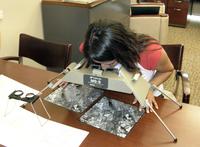 Student using stereoscope